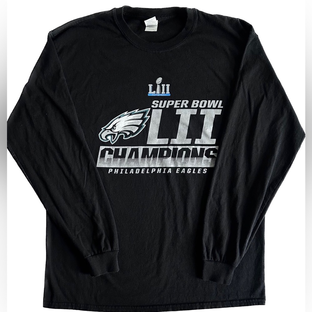 Philadelphia Eagles Super Bowl Champions Long Sleeve T-shirt Black Size L